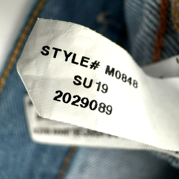 MADEWELL Women's 24 XS The Perfect Jean Short Bowman Wash Orange Stripe Raw Hem - Picture 8 of 12